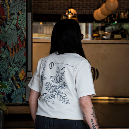 CAMISETA COLO BLANCA "TAZA Y PLANTA"